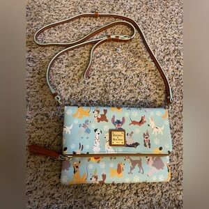 GRAIL Disney Dooney & Bourke Blue Dogs Clutch Rare HTF